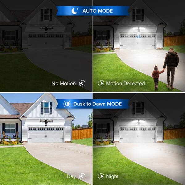 SANSI 36W 180-Degree Black Motion Sensor Dusk to Dawn Outdoor LED