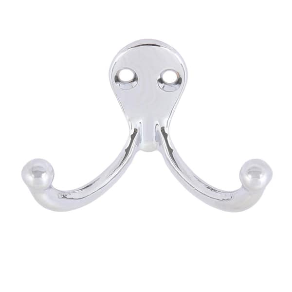 idh by St. Simons Solid Brass Double Hook in Polished Chrome