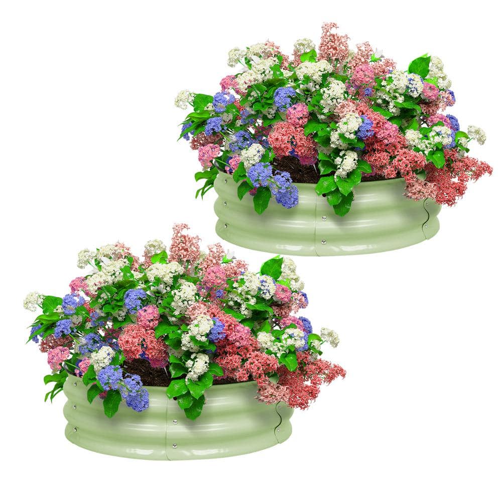 Inaya 30cm Diameter Painted Metal Raised Planter