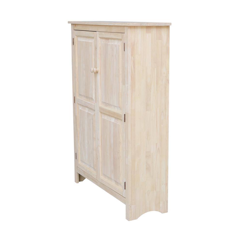 Eco-Friendly Parawood 53" Freestanding Jelly Cupboard with Adjustable Shelving