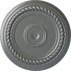 19-5/8 in. x 1-1/2 in. Alexandria Rope Urethane Ceiling Medallion (Fits Canopies upto 4-5/8 in.), Platinum