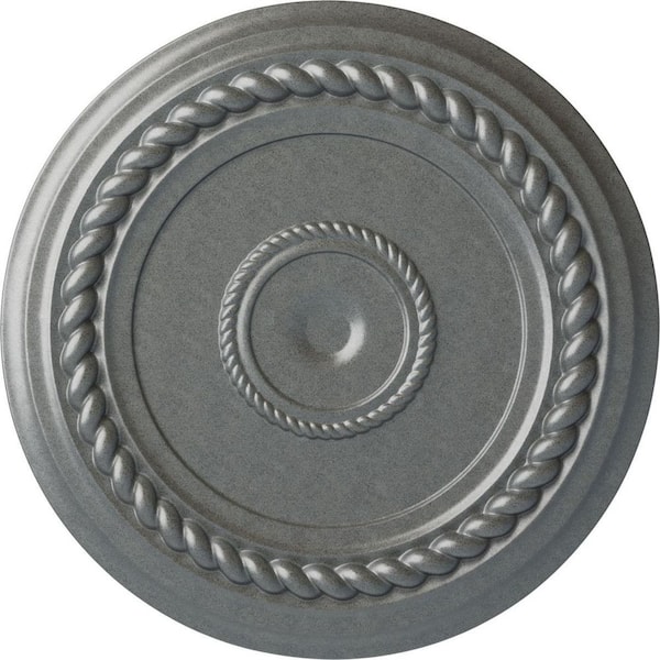 Ekena Millwork 19-5/8 in. x 1-1/2 in. Alexandria Rope Urethane Ceiling Medallion (Fits Canopies upto 4-5/8 in.), Platinum