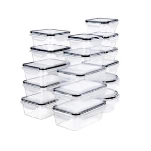 32 Piece Food Storage Containers Set with Easy Snap Lid, Airtight Plastic Containers for Pantry and Kitchen Organization