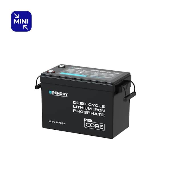 12V 200Ah Lithium LiFePO4 Deep Cycle Battery Rechargeable Compact Backup Power, Waterproof, Low-Temperature-Core Mini
