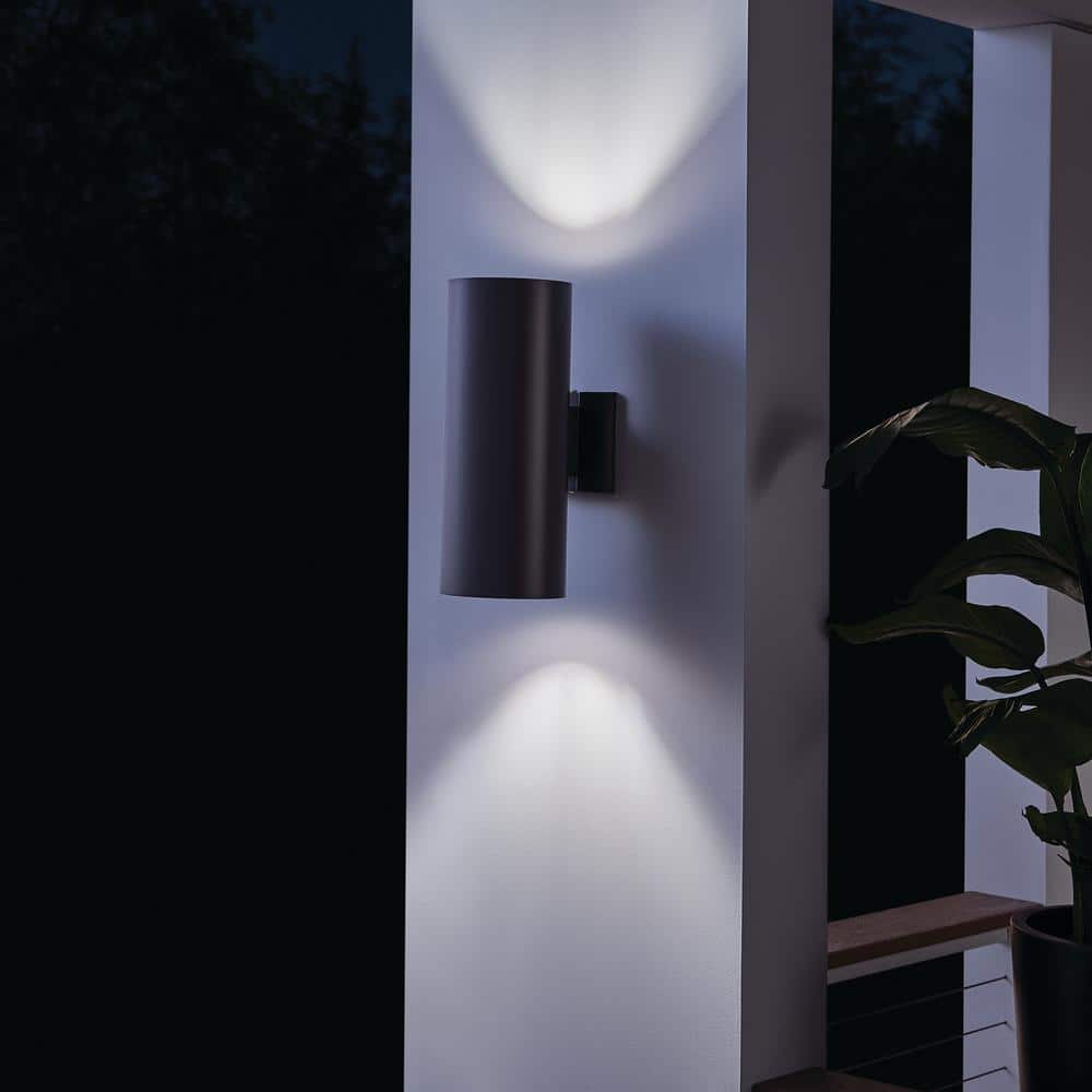 Bronze 15" Modern Cylinder Wall Sconce