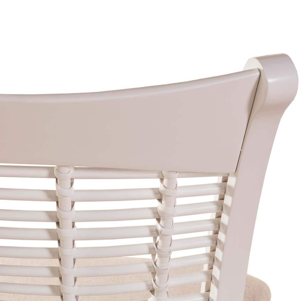 Bayberry White Wood Dining Chair with Cream Upholstery