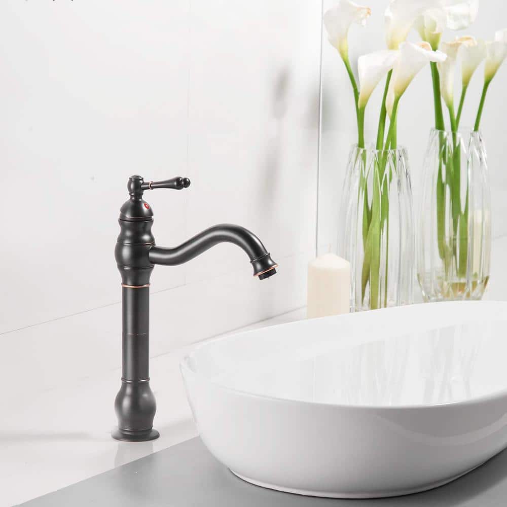 Oil Rubbed Bronze Single Handle Vessel Bathroom Faucet