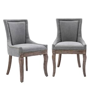 Fabric Gray Side ChairsPer Sets (Set of 2)