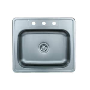 Specialty Series Stainless Steel 25 in. 3-Hole Single Bowl Top-Mount Kitchen Sink Package