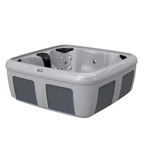 Dynamic 84S 7-Person 47-Jet Plug and Play Hot Tub, Heater, LED Footwell Light and Ozone in Graystone