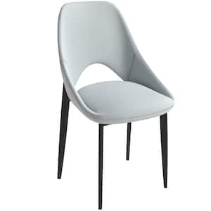Leisuremod Amalfi Upholstered Modern Dining Chair with Metal Legs Open Back Accent Chair for Dining in Coconut White