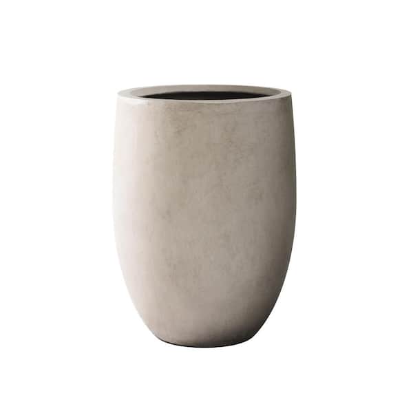 Kante Tall Concrete Planter, 21.7 in. Height Weathered Concrete Large Indoor Outdoor Plant Pot with Drainage Hole