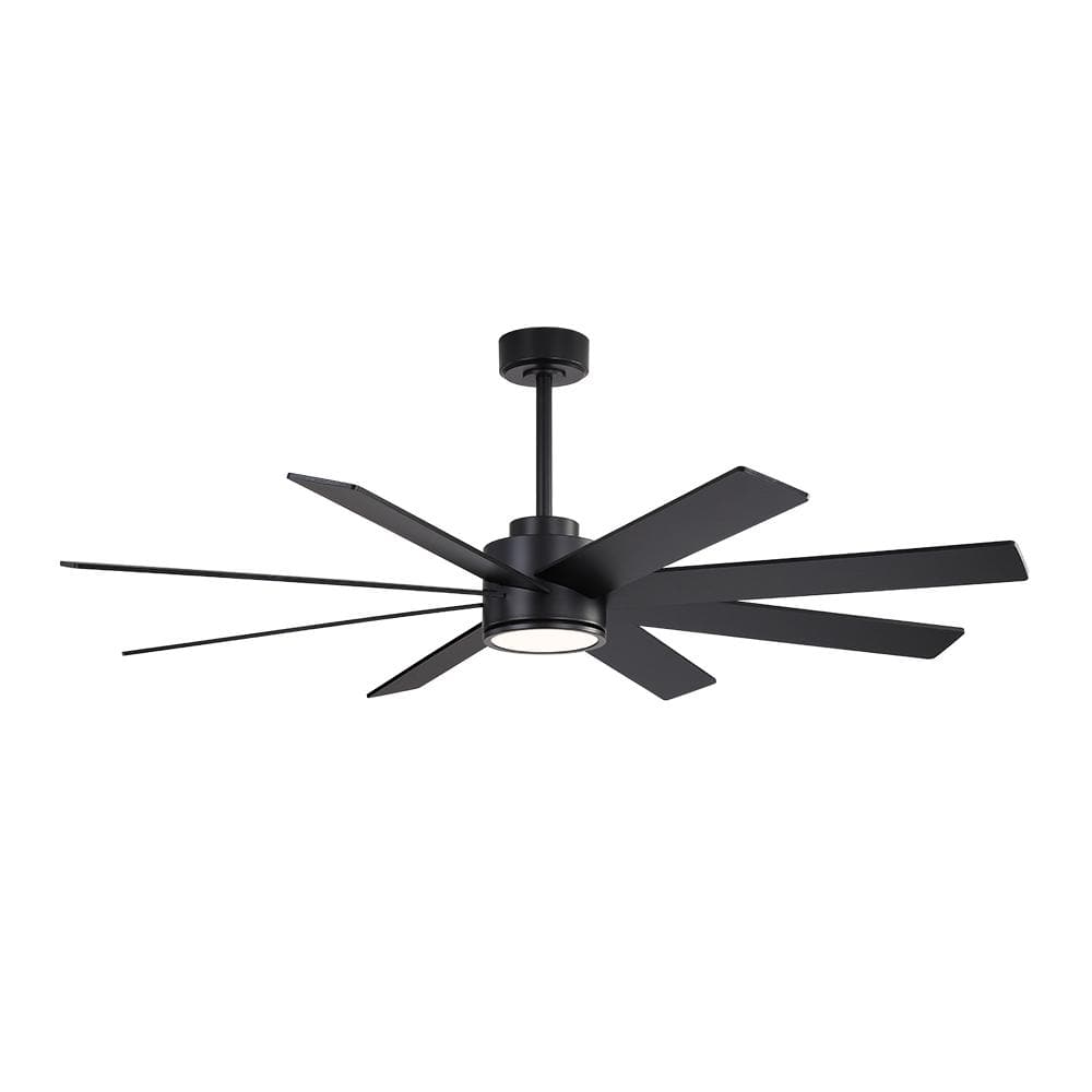 MLiAN 60 in. 8-Plywood Blades Indoor Black LED Ceiling Fan with