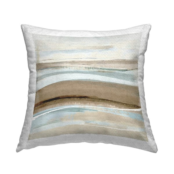 Stupell Industries Winter Sands Abstract Landscape Tan Square Outdoor Throw Pillow