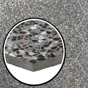 Shoal Hex Gray Pearl 7.87 in. x 9.05 in. Polished Terrazzo Floor and Wall Tile (8.11 sq. ft./Case)