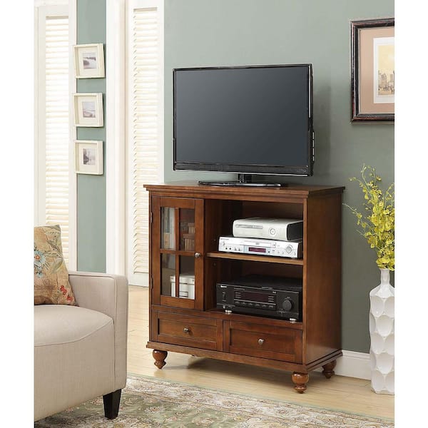 Designs2Go Tahoe Dark Walnut Highboy TV Stand