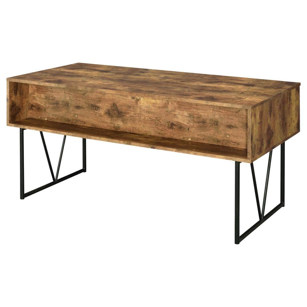 Rustic Industrial Nutmeg Brown Home Office Desk with 4 Drawers