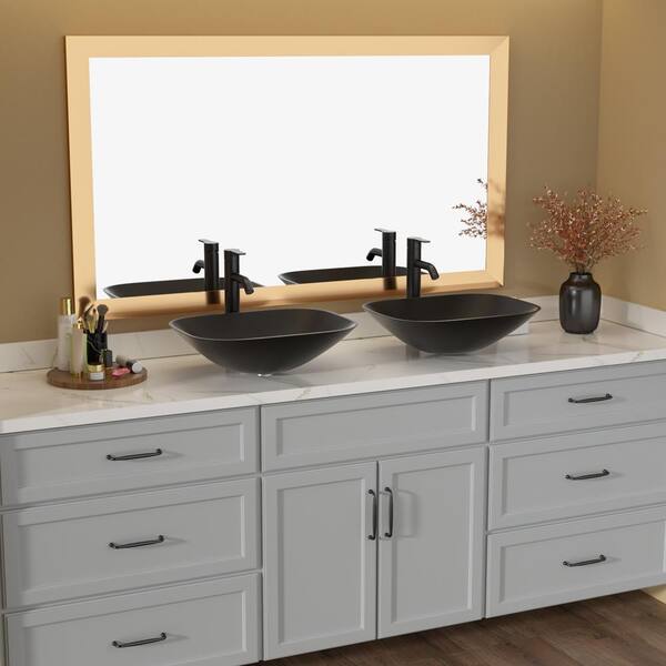 LORDEAR 18 in. W x 14 in. H Matte Black Topmount Rectangular