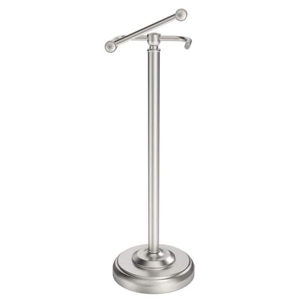 FreeStanding Toilet Paper Holder in Brushed Nickel, Toilet Paper Holder Stand with Post Pivoting and Weighted Base