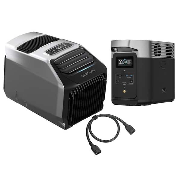EcoFlow 5100 BTU Portable Air Conditioner WAVE 2 Cools 100 sq.ft. with Heater with DELTA 2 Battery and XT150 Cable kit