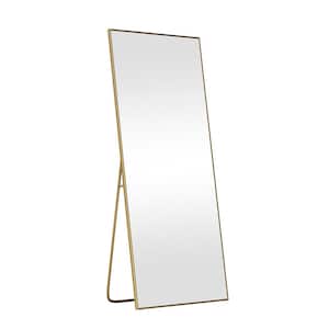 38 in. W x 75 in. H Modern Rectangle Metal Framed Gold Full Length Floor Mirror Standing Mirror