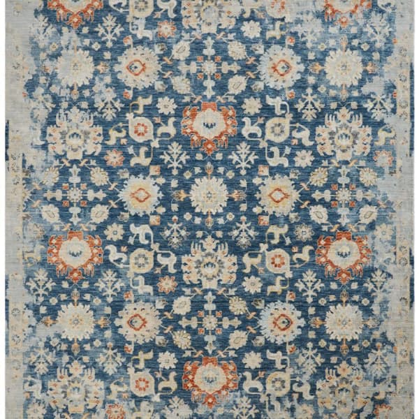 Rosemont 2 X 8 Blue Abstract Washable Area Rug
