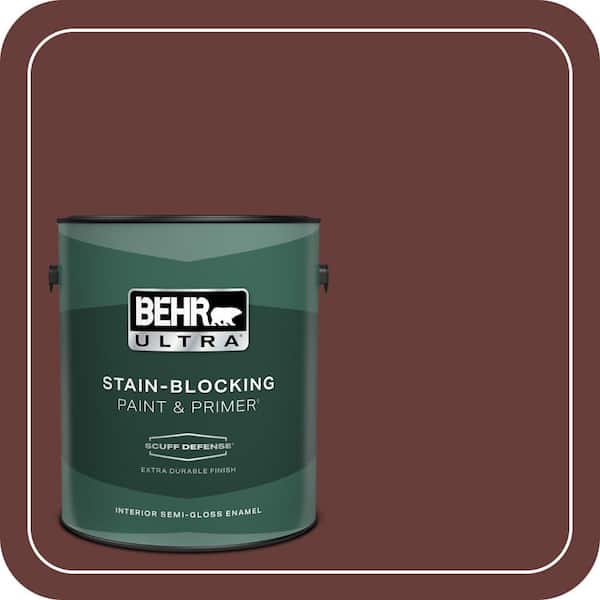 BEHR ULTRA 1 gal. #PPU2-01 Chipotle Paste Extra Durable Semi-Gloss Enamel Interior Paint & Primer