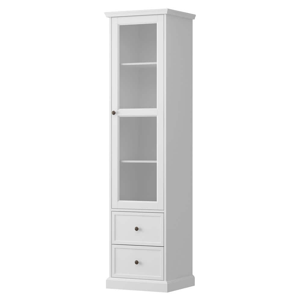 FUFU&GAGA 17.7 in. W x 15.7 in. D x 68.9 in. H White Wood Freestanding ...