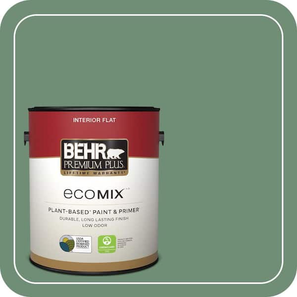 1 gal. #QE-46 Ivy Wreath Flat EcoMix Plant-Based Interior Paint & Primer