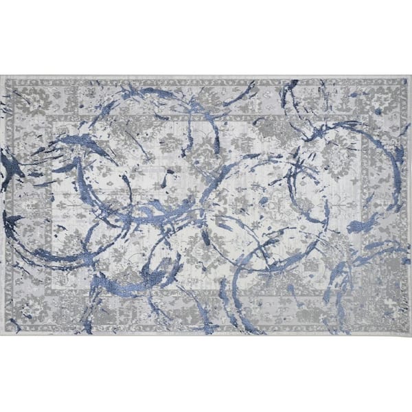Amazing Rugs Penina Abstract Navy 8 ft. x 11 ft. Area Rug
