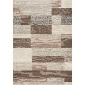 Serena Brown Striped 4 ft. x 6 ft. Area Rug