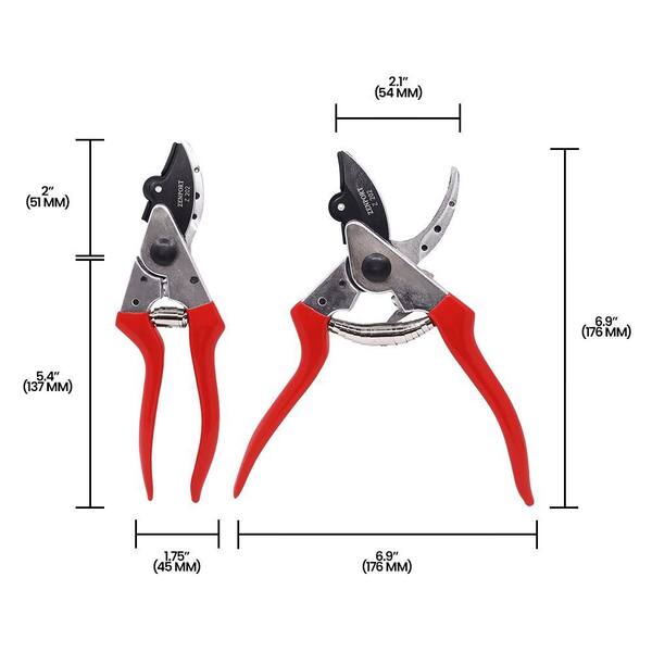 ZENPORT 8 in. Cut-n-Hold Heavy-Duty Pruner with Red Handles Z202
