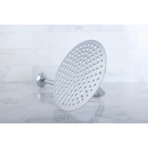 1-Spray 7.8 in. Single Wall Mount Fixed Rain Shower Head in Polished Chrome