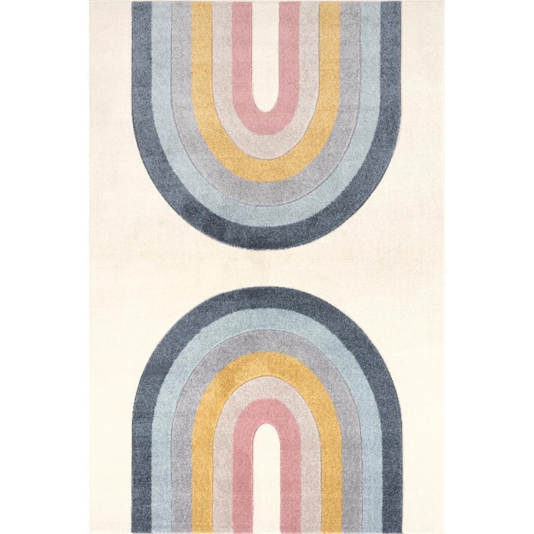 nuLOOM Jerri Beige 8 ft. x 10 ft. Rainbow Print Area Rug