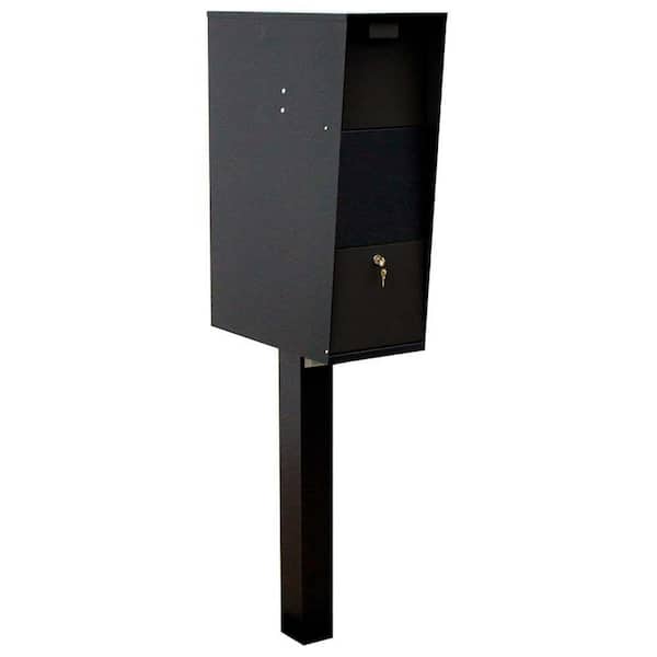 Unbranded Vacation Black Post Mounted Locking Mailbox