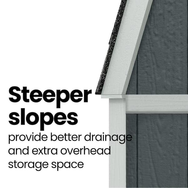 Handy Home Products - Professionally Assembled Ashland 16 ft. W x 24 ft. D 2-Story Wood Storage Shed- Driftwood Shingles (384 Sq. Ft.)