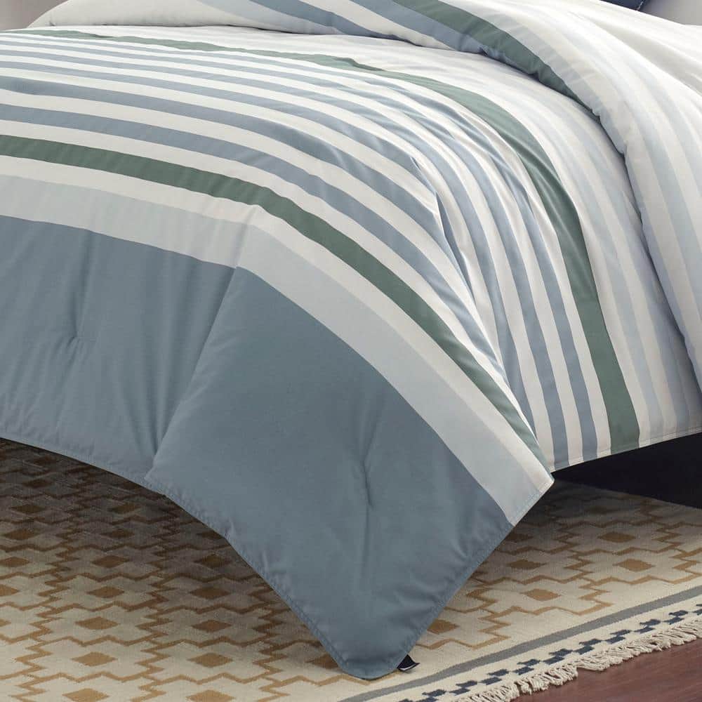 Lansier Twin XL Gray and White Cotton Duvet Cover Set
