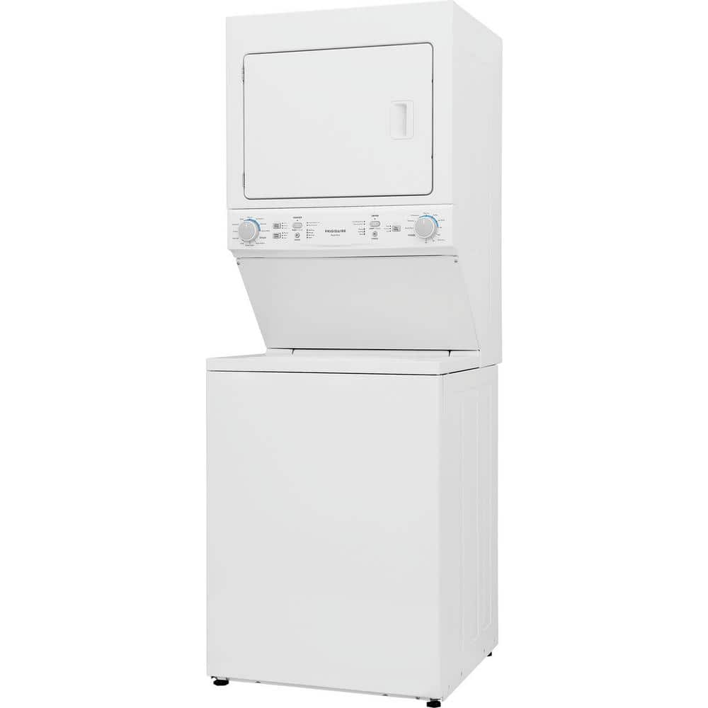 White Electric Stacked Washer and Dryer Combo