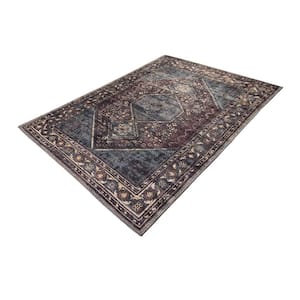 Irene Multicolor Distressed Washable 4 ft. x 6 ft. Area Rug