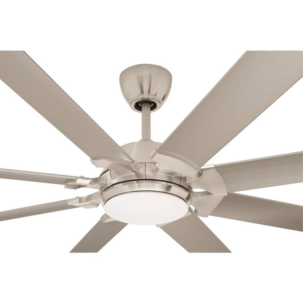 84'' Brushed Nickel LED Ceiling Fan with Remote Control