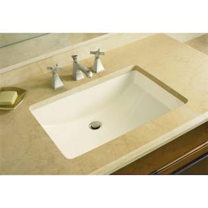Ladena 20-7/8 in. Undermount Bathroom Sink with Glazed Underside in White
