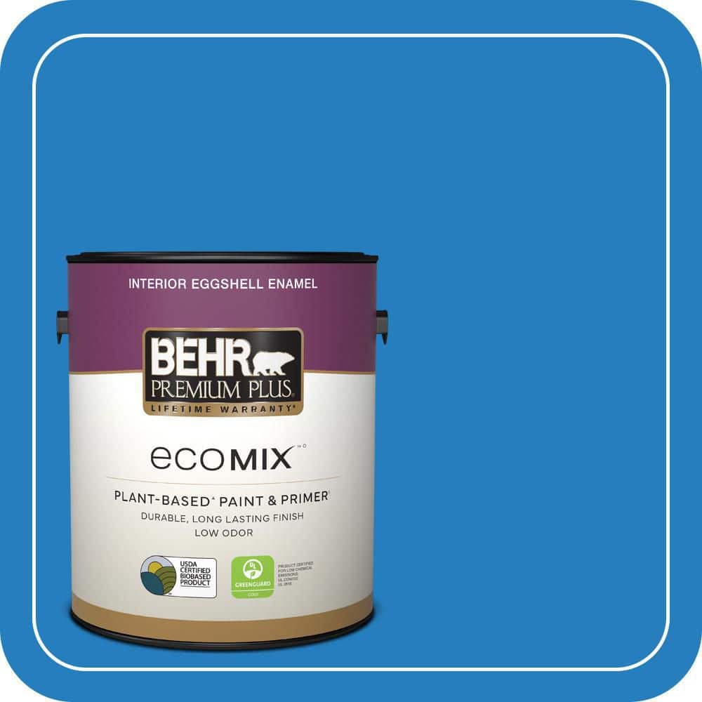 1 gal. #P510-6 Brilliant Blue Eggshell Enamel EcoMix Plant-Based Interior Paint & Primer price history on PriceWatchPro