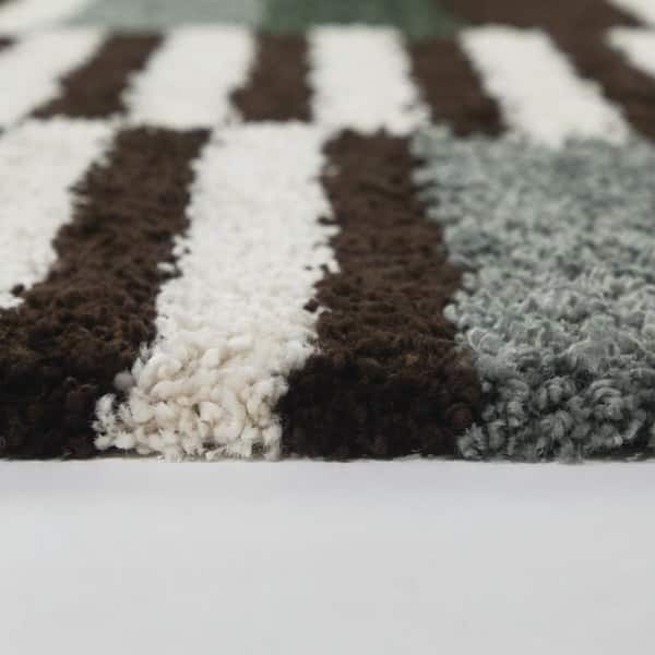 Katz Brown 7 ft. 10 in. x 10 ft. Striped Area Rug