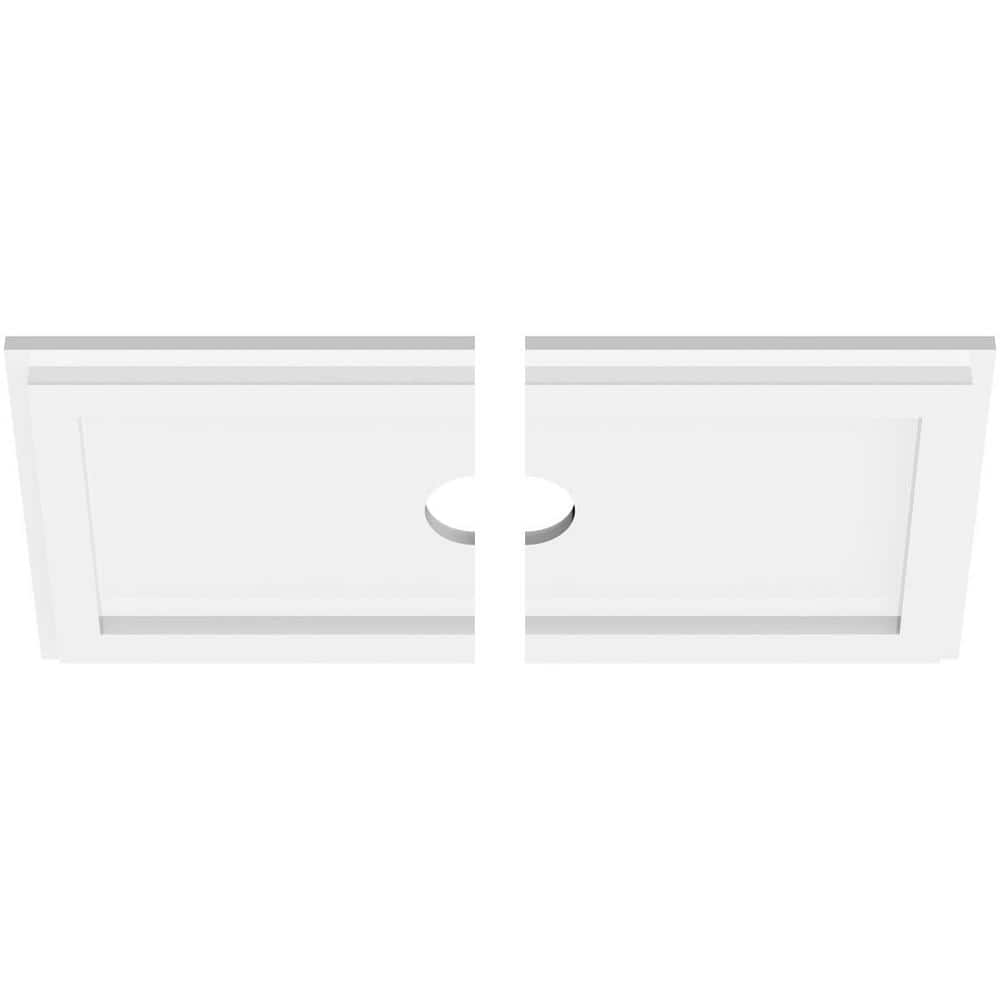 18" White PVC Contemporary Two-Piece Ceiling Medallion