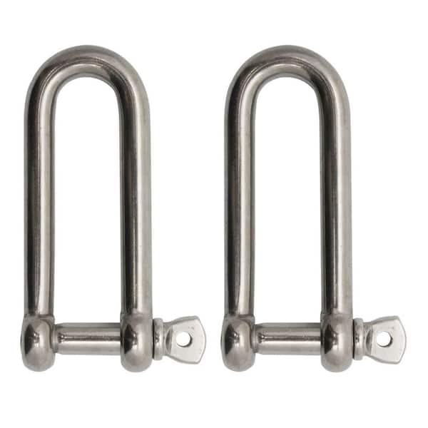 Extreme Max BoatTector Stainless Steel Long D Shackle - 1/2", 2-Pack
