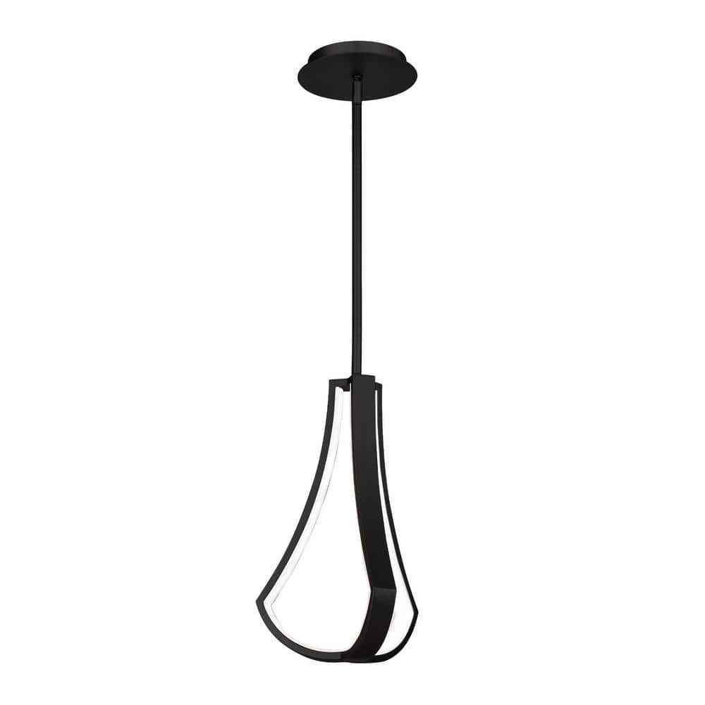 Artemis 14" Black Acrylic LED Mini Pendant with Brushed Nickel Finish