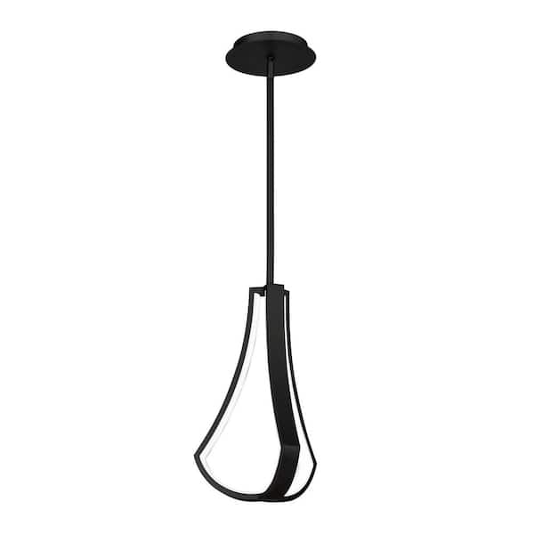 WAC Lighting Artemis 16-Watt Integrated LED Black Statement Pendant Glass Shade