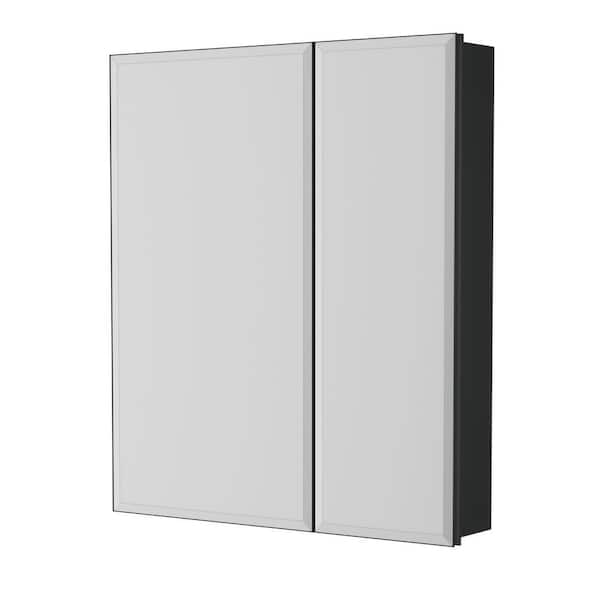 Moses 26 in. W x 30 in. H Rectangular Aluminum Medicine Cabinet with Mirror and Adjustable Shelves