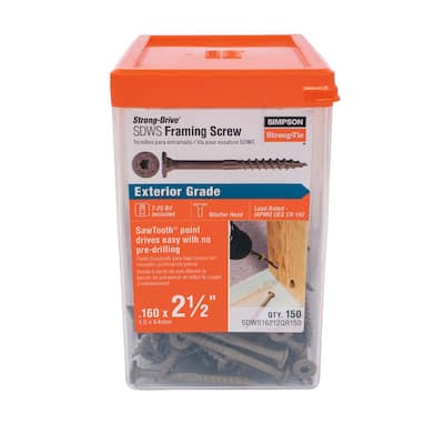 Simpson Strong-Tie #10 x 1-1/2 in. 1/4-Hex Drive, Strong-Drive SD Connector  Screw (100-Pack) SD10112R100 - The Home Depot