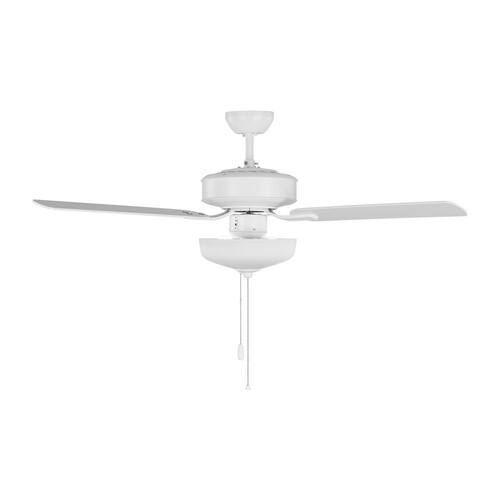 Linden 48 in. Transitional Indoor Matte White Ceiling Fan with White Blades, Pull Chain and LED Light Kit Ceiling Fans